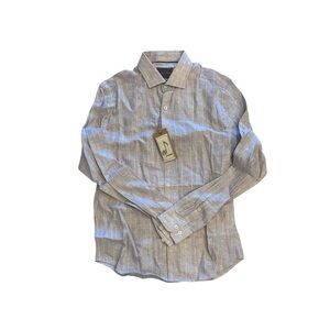 NWT Stitch Note Gray Casual Men Button-Down Shirt 100% European Cotton size S
